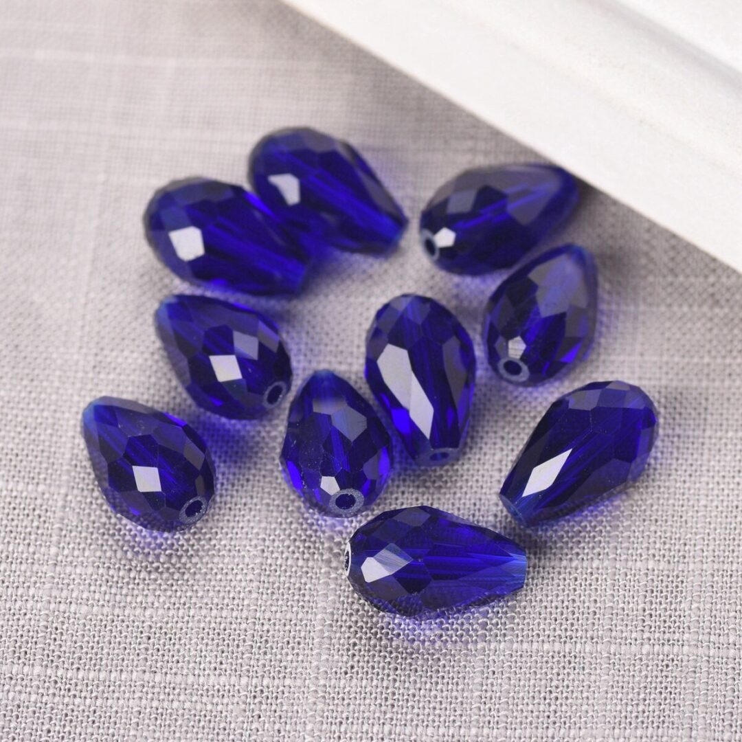 Cristal Gota 12x8mm Azul Bisucrea