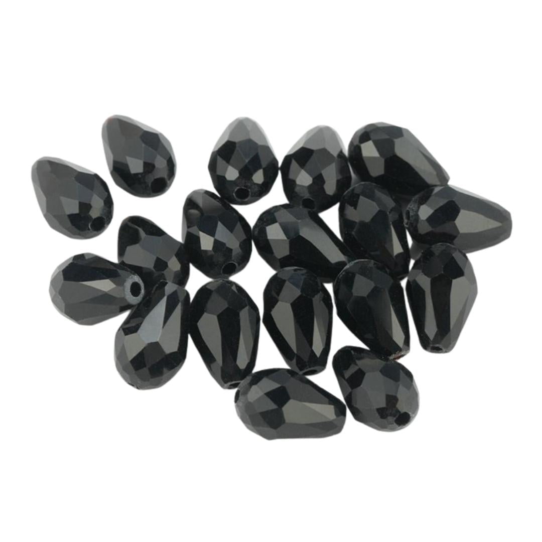 Cristal Gota 12x8mm Negro Bisucrea