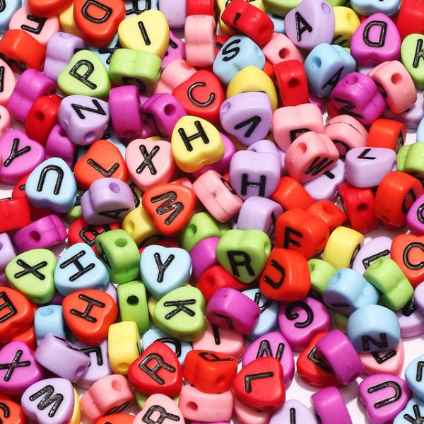 Letras Acrilicas Corazon Multicolor 7mm Bisucrea