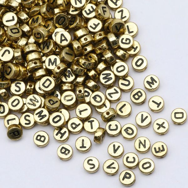 Letras Acrilicas Redondas Doradas 7mm Bisucrea