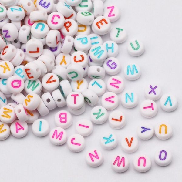 Letras Acrilicas Redondas Multicolor 7mm Bisucrea